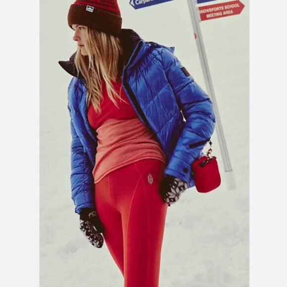 NEW Free People Moonlight Base Layer Leggings Merino Wool in red 1125 2s1 - Picture 4 of 12